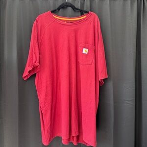 Carhartt Men's Short Sleeve Red Tee with Pocket